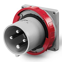 Разъем пром. силовой CEE встраиваемый, штекер, 125A, 3P+E 6h, 380_415VAC 50/60Hz, уст. 114x114mm, IP66/IP67/IP69, серия OPTIMA