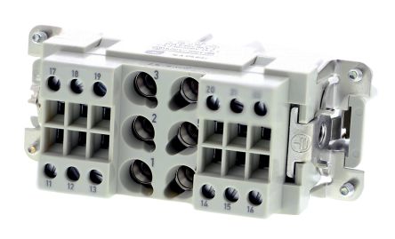  Разъем HAN, "папа", Han Com, 18PIN (6+12), размер 16В, Iном.1: 40А HARTING Technology Group 09 38 018 2601