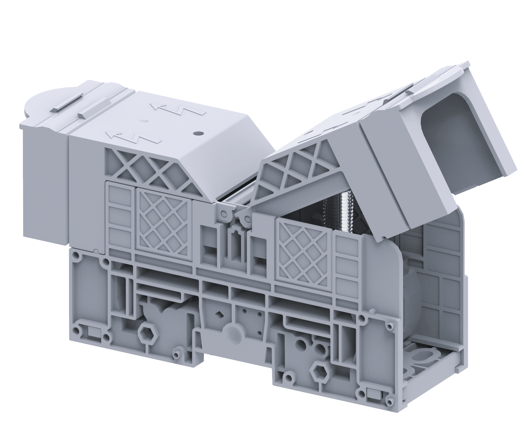Клемма болтовая PTB185/240SH /55x218,6mm, 2 присоед., M12, 240mm2, 415A, 1000V, с защитными крышками, серая