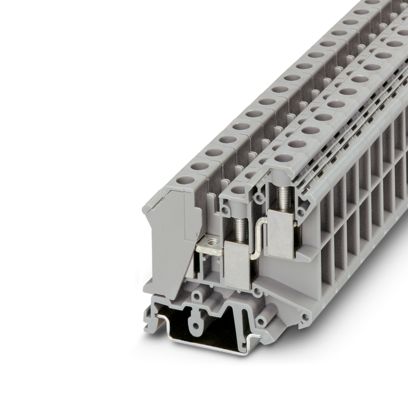 Клемма проходная UK 10-TWIN /10,2mm, винтовая, 3 присоед., 10(max 16)mm2, 57A, 800V, серая