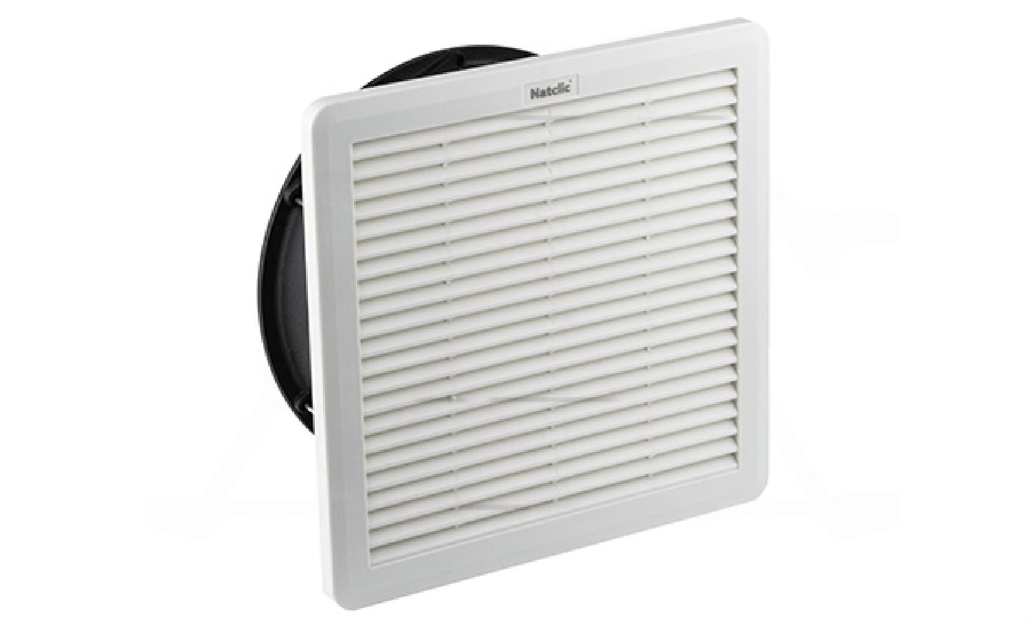 Вентилятор с фильтром SFF сдвижной 26Вт, 200м3/ч, 230VAC, габариты 250x250x130мм, вырез 223x223мм, IP54, RAL7035