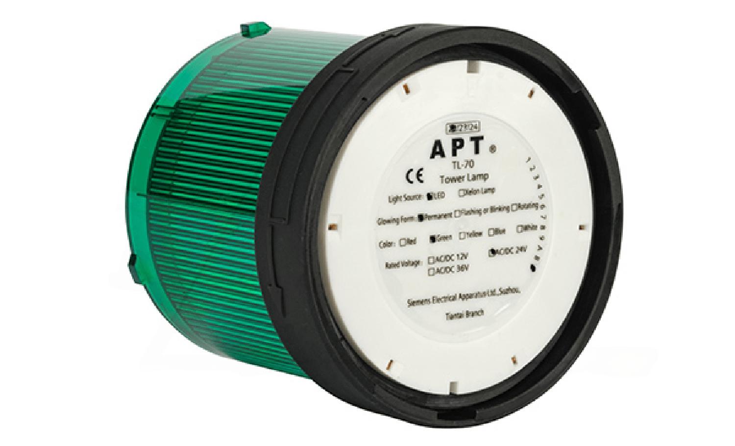 Модуль постоянного света TL-70, зеленый, LED, 220VAC, d=70mm, IP65