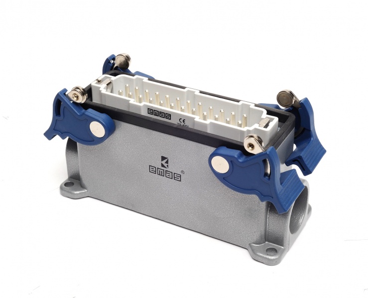 Кожух со штепселем металлический, 24 полюса, 16A, боковой ввод (PG 21), IP65 EBM24FD14