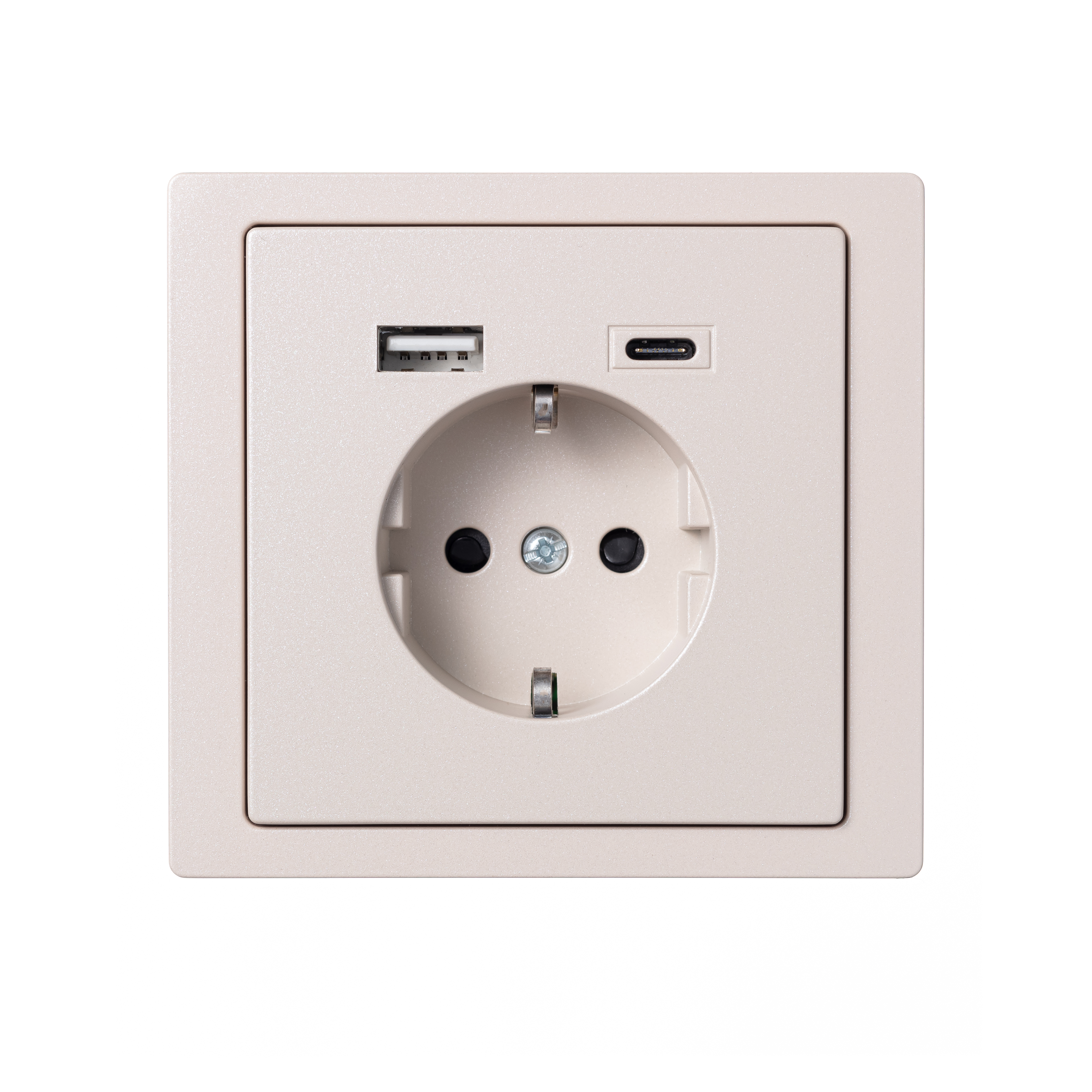 MERTEN D-Life РОЗЕТКА силовая 16 A с зарядкой USB A+C 3 A, САХАРА