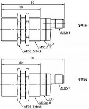 Оптический датчик LANBAO PR30-TM40DNC-E2