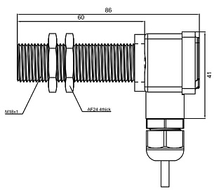 LANBAO LR18XCF08DNRY-D индуктивный датчик M18x63мм NPN NO+NC Sn=8мм клеммы