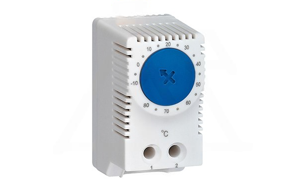 Термостат OMT для охлаждения биметаллический, от 0..+60°C, 10А, 1NO, винт. клемма, на дин-рейку