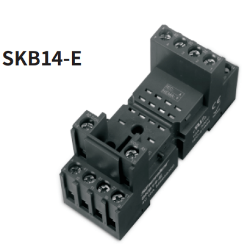 Цоколь SKB14-E, 10A(300V),винтовой зажим, черный, на рейку DIN35/панель, для RKE, RKF, R4N, MY4, 55.34, KMY4, PT4, RCM5