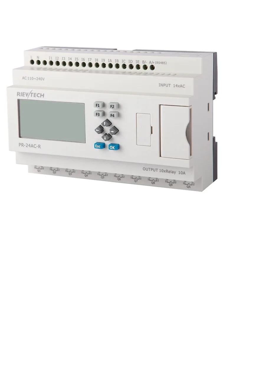 Программируемый логический контроллер PR-24AC-R, 110_240VAC, 14DI, 10RO, RTC, RS232, RS485, ЖКИ