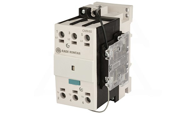 Контактор CNN 60 10, 24VDC, 3P, 60A/(85A по AC-1), 30kW(400VAC), 1NO, Uk=24VDC, Iвтяг=3,8А, Iуд=0,15А