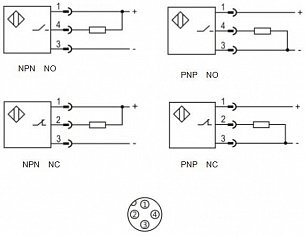 LANBAO CR12CN04DPO-E2 емкостной датчик M12 PNP NO Sn=4мм разъем М12