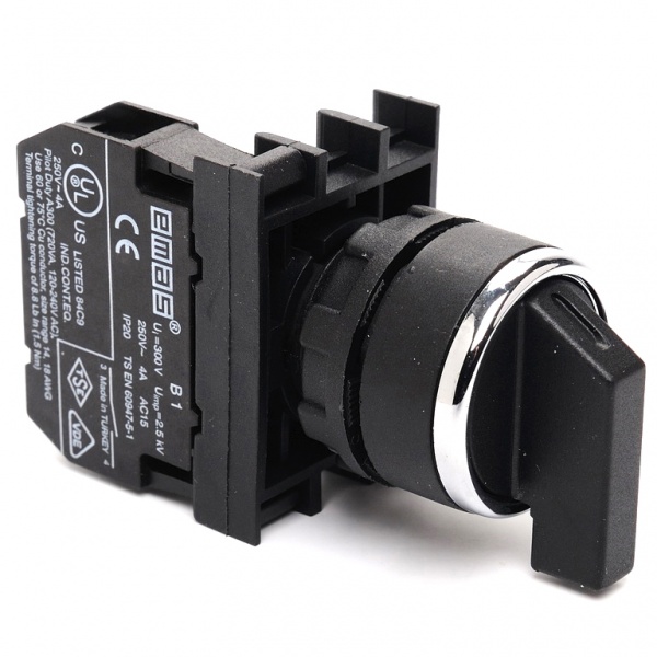 Переключатель 0-1 (1НО), с фиксацией, серия B (250В AC, 4А), IP50 B100S20