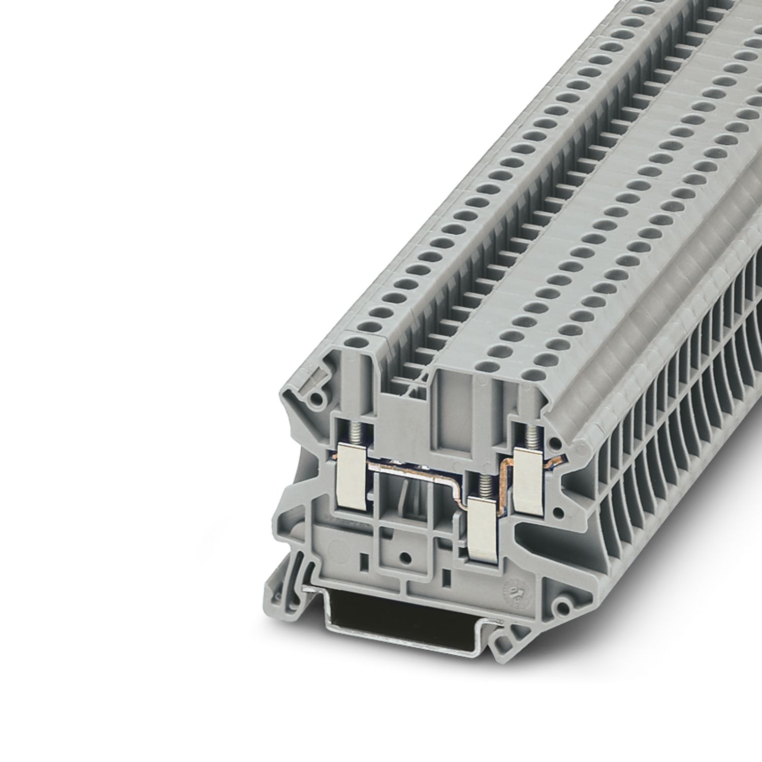 Клемма проходная UT 2,5-TWIN /5,2mm, винтовая, 3 присоед., 2,5(max 4)mm2, 24A, 500V, серая