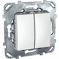 ДВУХКЛАВИШНЫЙ ПЕРЕКЛЮЧАТЕЛЬ (СХ.6+6) БЕЛ