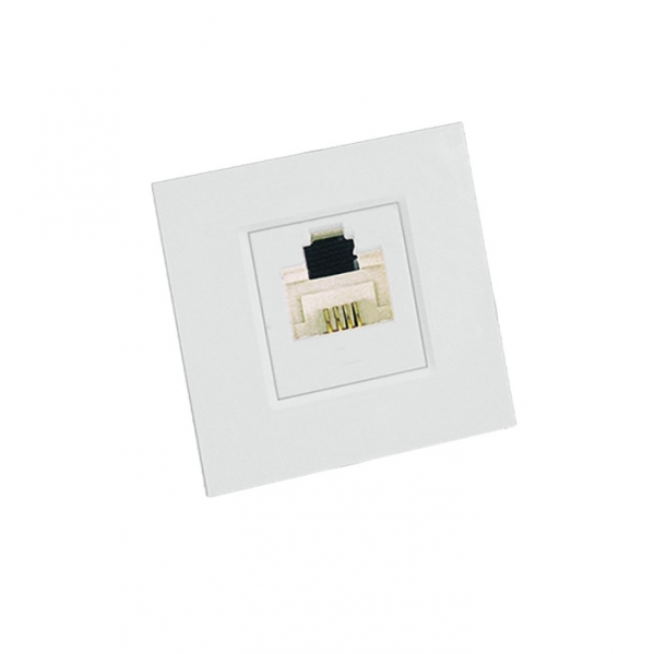 W45 РОЗЕТКА телефонная 1хRJ11 кат. 3, 2 модуля (45х45 мм) БЕЛАЯ