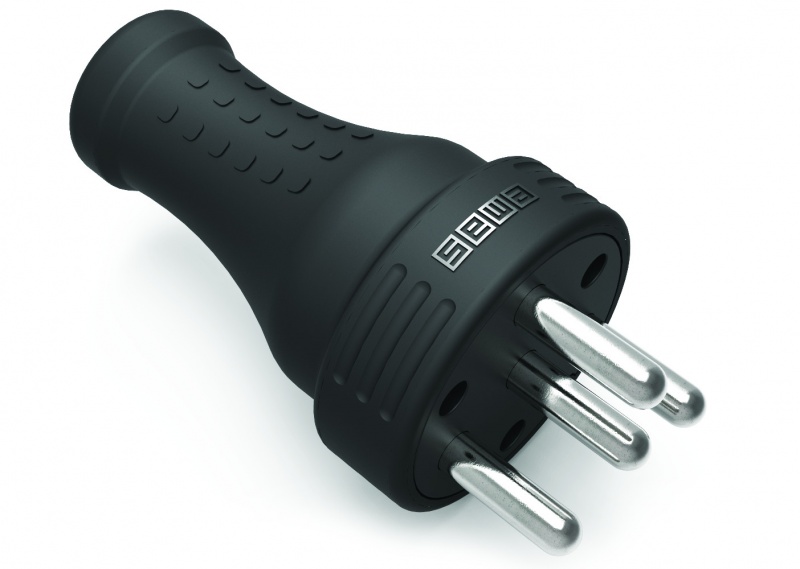 Вилка в резиновом корпусе, 3 x 25A EKS325F