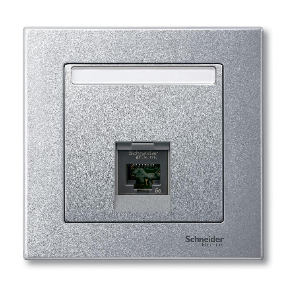 MERTEN ЦЕНТР.ПЛАТА для розетки SE RJ45 1пост, АЛЮМИНИЙ, SM
