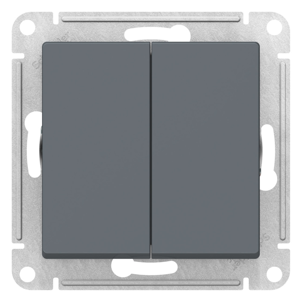 ATLASDESIGN 2-клавишный ВЫКЛЮЧАТЕЛЬ КНОПОЧНЫЙ, сх.5, 10А, механизм, ГРИФЕЛЬ