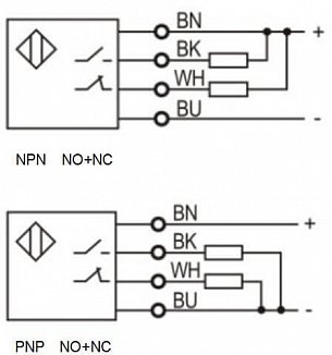 LANBAO PR18-YC10DNR оптический датчик M18 NPN NO+NC Sn=100мм BGS (D-тип) кабель 2м