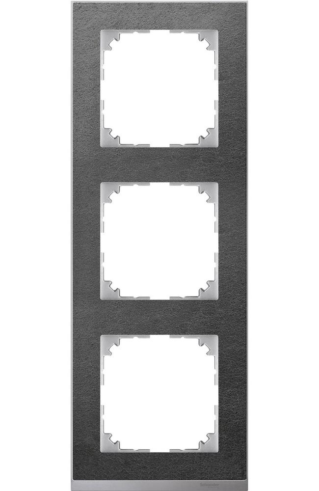 MERTEN M-Pure Decor РАМКА 3 поста, СЛАНЕЦ/АЛЮМИНИЙ, SM