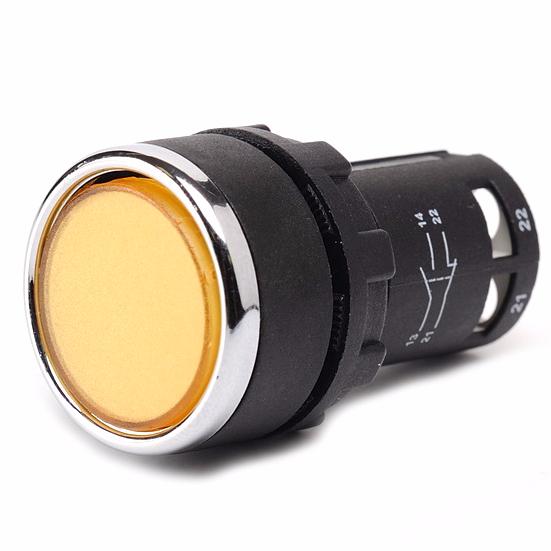 Кнопка моноблочная (1НО+1НЗ), зелёный цвет, серия MB (240В, 0,3А), IP50 MB102DY