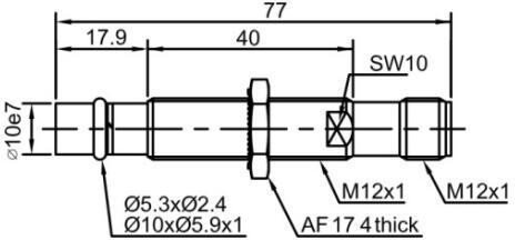 LANBAO LR12XBF15DPCB-E2 Индуктивный датчик 1.5 мм, цилиндрический, заподлицо, 10…30 DC, PNP, NC, нер