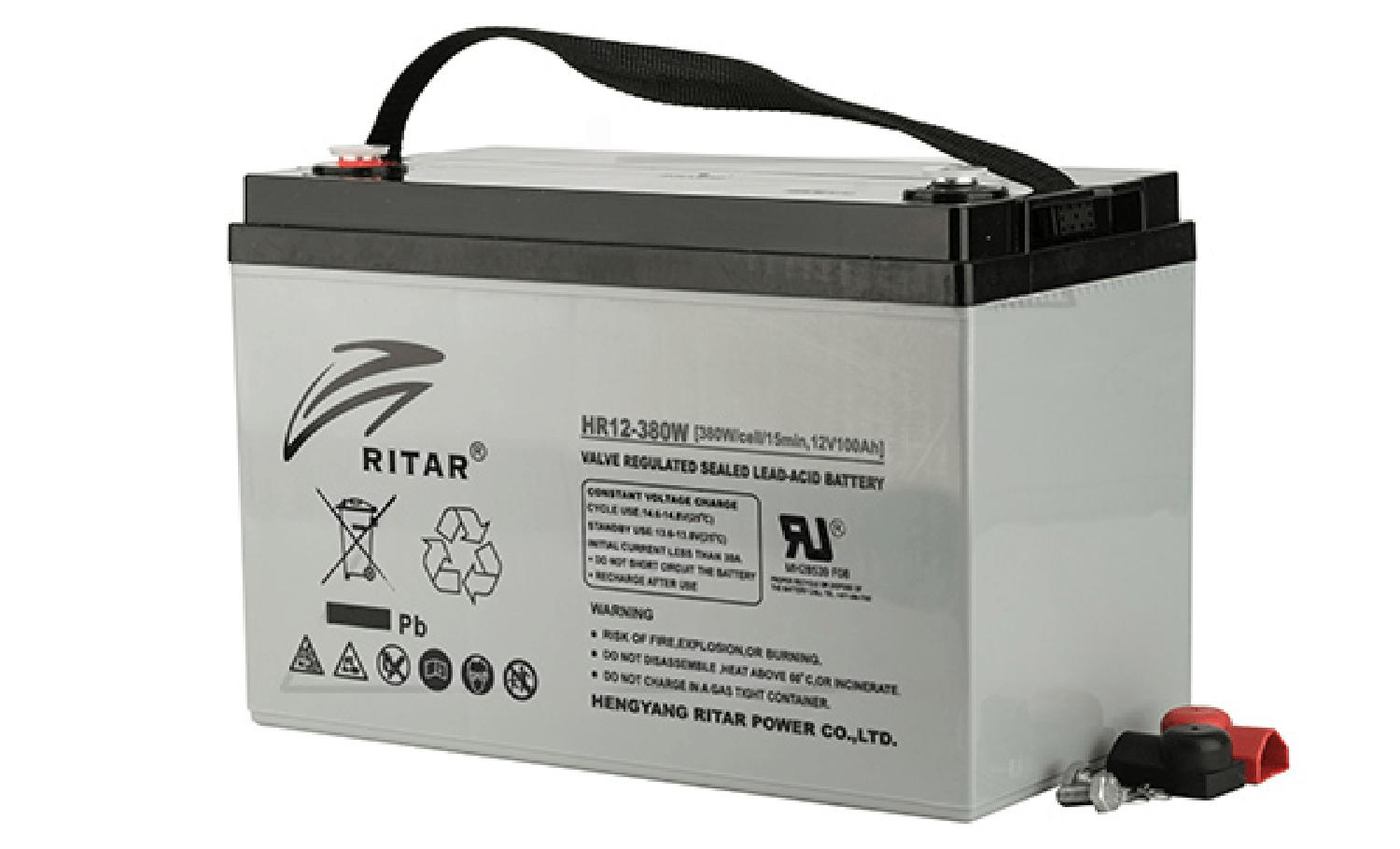 Батарея аккумуляторная Ritar HR12-380W, F11(M6), 12V/100Ah, 220x328x172 HxLxW, 30.5kg, 15 лет