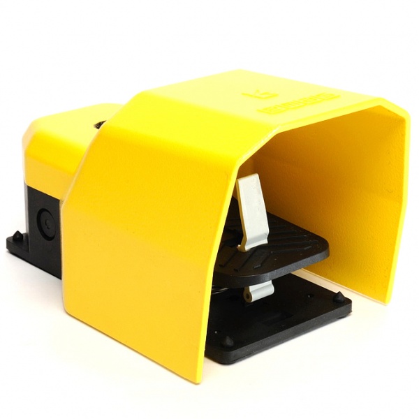 Педаль одиночная, 1НО+1НЗ, с защитным кожухом (алюминий) жёлтого цвета, (250В AC, 4А), IP65 PDKS11BX10