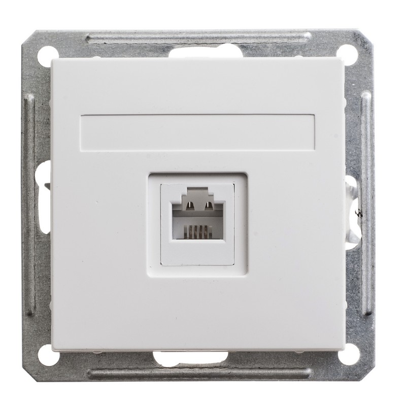 W59 РОЗЕТКА телефонная RJ11, механизм, БЕЛЫЙ