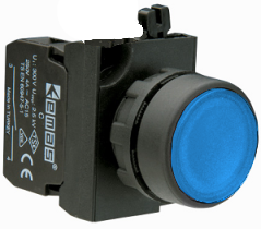 Кнопка (1НО), синий цвет, серия CP (250В AC, 4А), IP65 CP100DM