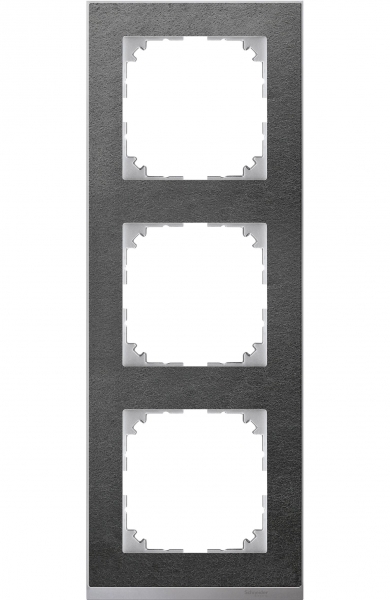 MERTEN M-Pure Decor РАМКА 3 поста, СЛАНЕЦ/АЛЮМИНИЙ, SM