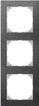 MERTEN M-Pure Decor РАМКА 3 поста, СЛАНЕЦ/АЛЮМИНИЙ, SM