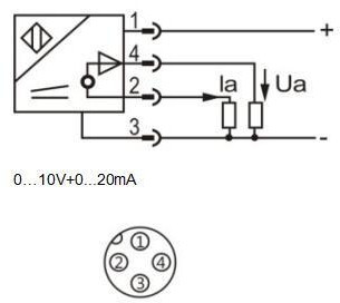 LANBAO LR18XCF05LIUM-E2 индуктивный датчик М18х73мм 0...10V/0...20mA Sn=5мм разъем M12