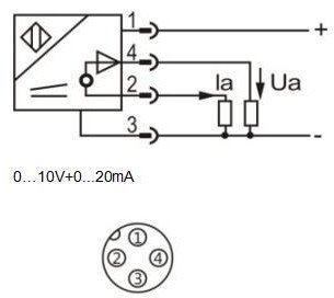 LANBAO LR18XCF05LIUM-E2 индуктивный датчик М18х73мм 0...10V/0...20mA Sn=5мм разъем M12