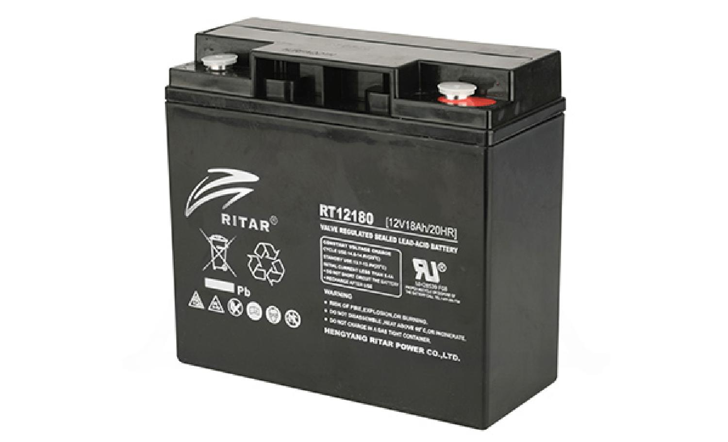 Батарея аккумуляторная Ritar RT12180, F3(M5), 12V/18Ah, 167x181x77 HxLxW, 5.0kg, 6-8 лет