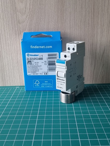 Контактор модульный 20А, 2 NO катушка 12V DC 222290124000
