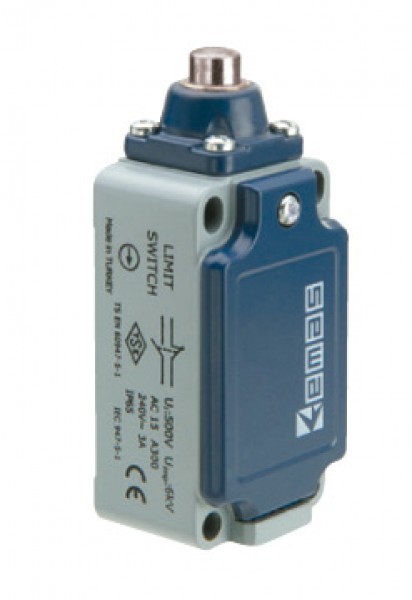 Концевой выключатель, привод металлический плунжер (1НЗ+1НО, мгновенное сраб.), серия L52, металлический корпус (240В AC, 3А), IP65 L52K13PUM211