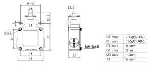 LANBAO LSAR-9501M концевой выключатель NO/NC плунжер