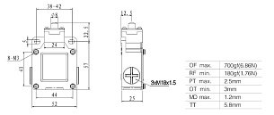 LANBAO LSAR-9501M концевой выключатель NO/NC плунжер