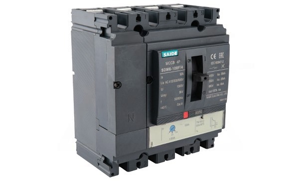 Авт. выключатель SDM6-100F 4P, In=80A, TMD, Ir=0.8_1In, Ii=10In, Icu/Ics=36kA/400V