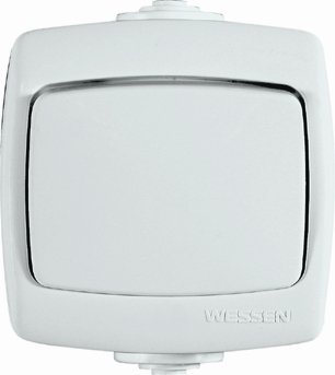 РОНДО IP44 О/У 1-клавишный ПЕРЕКЛЮЧАТЕЛЬ 6А, 250В, БЕЛЫЙ. Россия