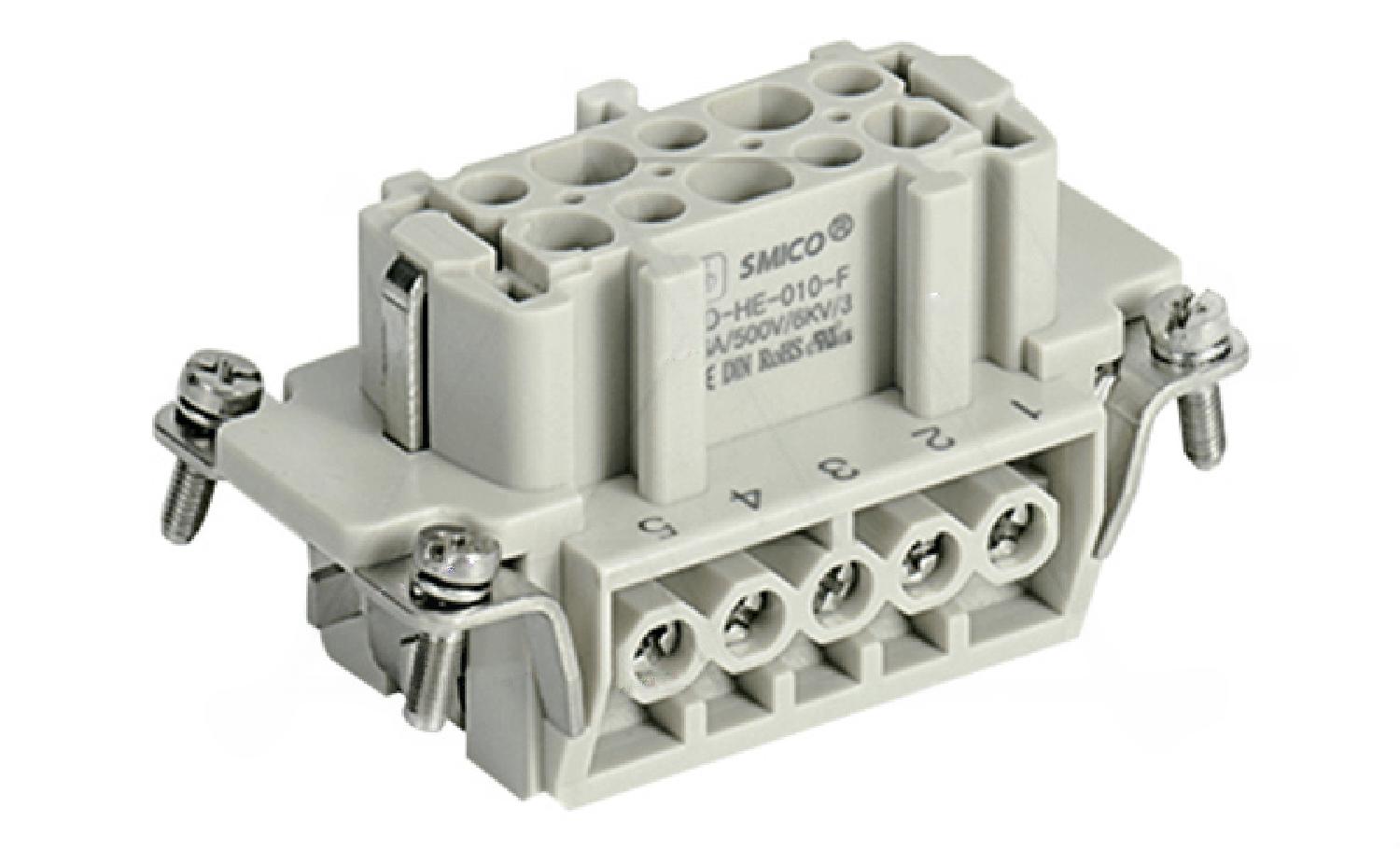 Вставка контактная, размер H10B, тип гнездо, 10P+PE, 16A, 500V, винтовой зажим