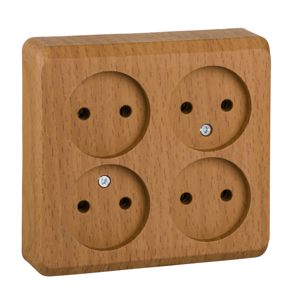 ЭТЮД О/У РОЗЕТКА 4-местная без заземления без шторок, 16А, 250В, БУК