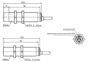 LANBAO CR18XTCN08DPO емкостной датчик M18 PNP NO Sn=8мм кабель 2м