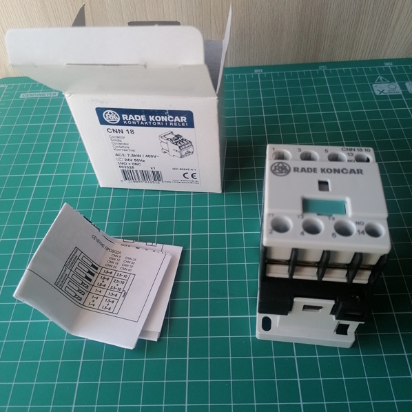 Контактор CNN 18 10 24V 50Hz, 3P, 18A/(30A по AC-1), 7.5kW(400VAC), 24VAC, 1NO