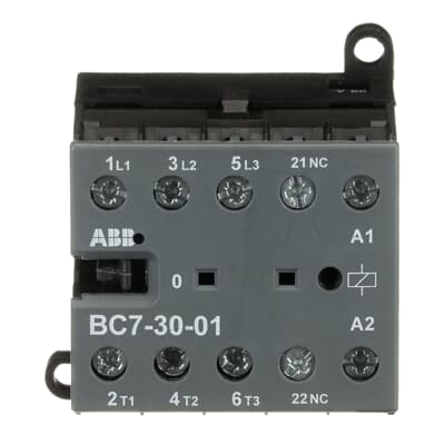 Мини-контактор BC7-30-01-01 24VDC, 3NO 12A(20A-AC1) 5.5kW, всп.контакт 1NC (4A-AC15)