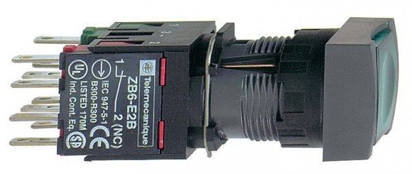 КНОПКА 16ММ 12-24В ЗЕЛЕНАЯ С ПОДСВЕТКОЙ