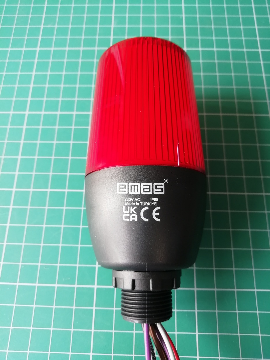 Сигнальная колонна с красным модулем 220 В AC/DC, с зуммером,светодиод,кабель 1м.