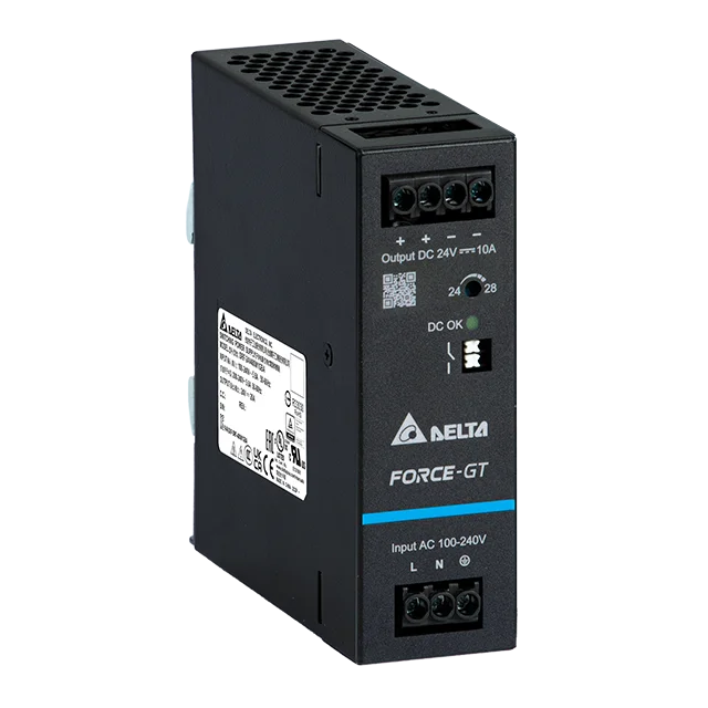 Блок питания импульсный Force-GT, 240W, 20А, 90_264VAC / 12VDC, DIN35, реле DC OK, винт.клеммы, ал.корпус