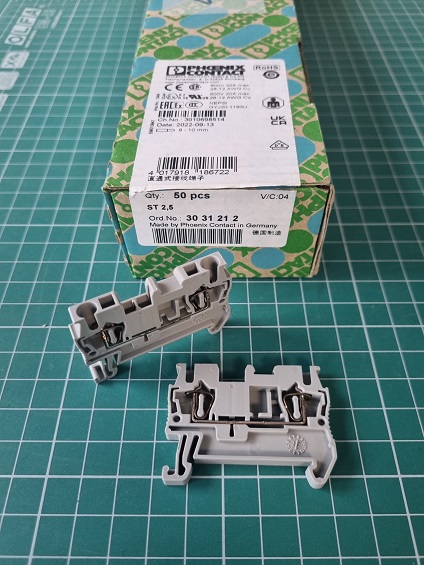 Клемма проходная ST 2,5 /5,2mm, пружинная, 2 присоед., 2,5(max 4)mm2, 24A, 800V, серая